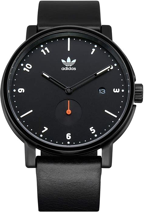 adidas z12 district leren horloge|Men's District Leather Black Dial Watch .